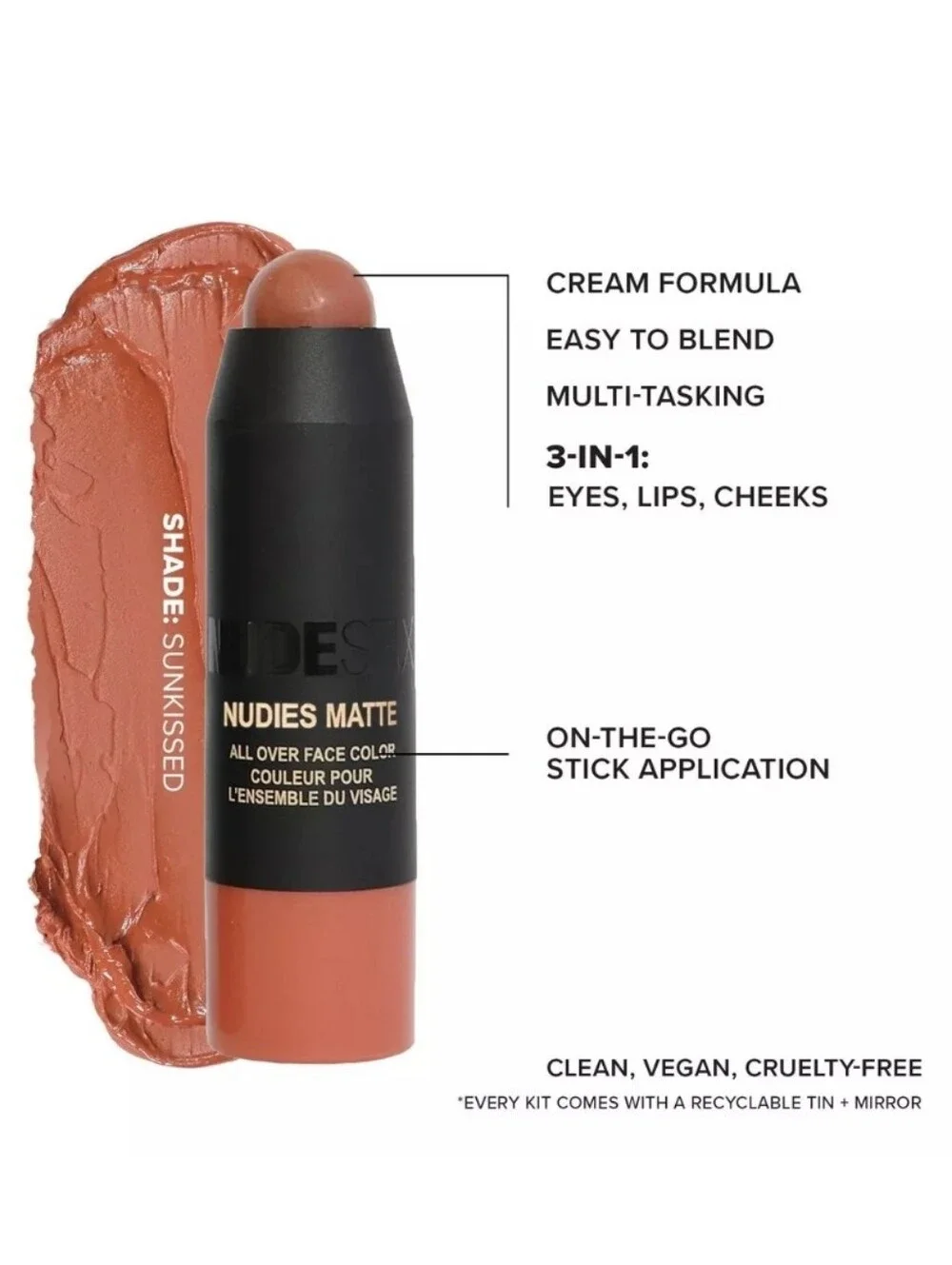 NUDESTIX Cream Color Sticks Nude 3 Piece Minis Set in Nude, Rose, Copper